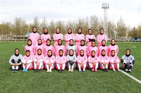 Iran women’s football team during the Asian Cup, silent during the national anthem.