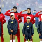 Fatemeh Pasandideh and Atefeh Ramezanisadeh training with Brisbane Roar A-League Women squad.