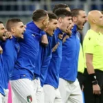 Italy national football team players during a crucial World Cup qualifying match