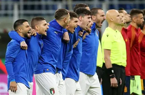 Italy national football team players during a crucial World Cup qualifying match