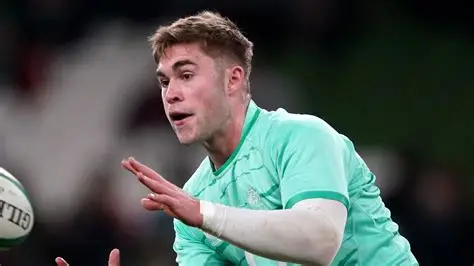 Jack Crowley and Jamison Gibson-Park in action against England