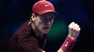 Jannik Sinner celebrates victory over Alexander Zverev at Miami Open