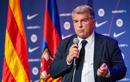 Joan Laporta celebrating after winning the Barcelona presidential election.
