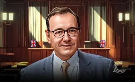 Kevin Spacey arriving at court during legal proceedings