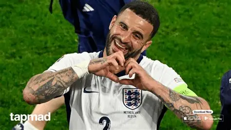 Kyle Walker playing for England national football team