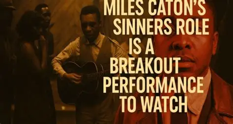 Miles Caton performing on guitar for the movie Sinners