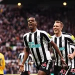 Newcastle United players walking off the pitch at St James’ Park