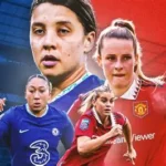 Manchester United women celebrate after scoring against Chelsea in the League Cup.