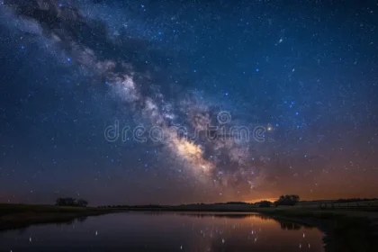 Star bathing experience under the Milky Way in rural Wales