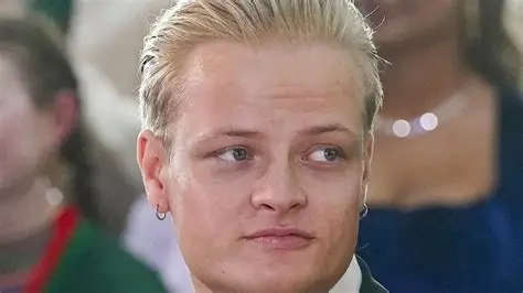 Court sketch of Marius Borg Hoiby during trial proceedings in Norway