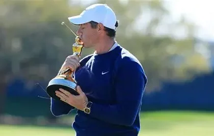 Rory McIlroy practicing on the driving range ahead of Players Championship at TPC Sawgrass