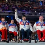 Russian flag displayed at an international sports event