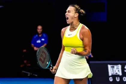 Aryna Sabalenka celebrates victory at Indian Wells 2026 after defeating Victoria Mboko.