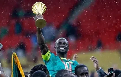 Senegal players reacting during controversial AFCON final match