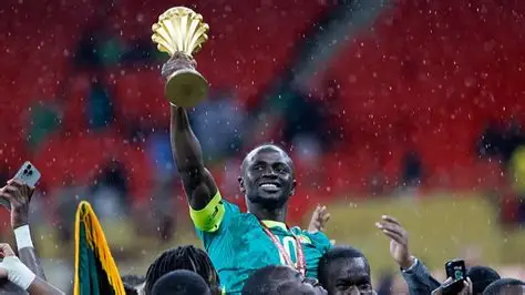 Senegal players reacting during controversial AFCON final match