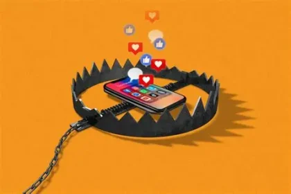 People using smartphones highlighting social media addiction concerns