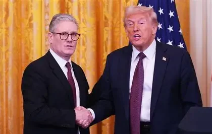 Keir Starmer and Donald Trump during discussions about Middle East tensions