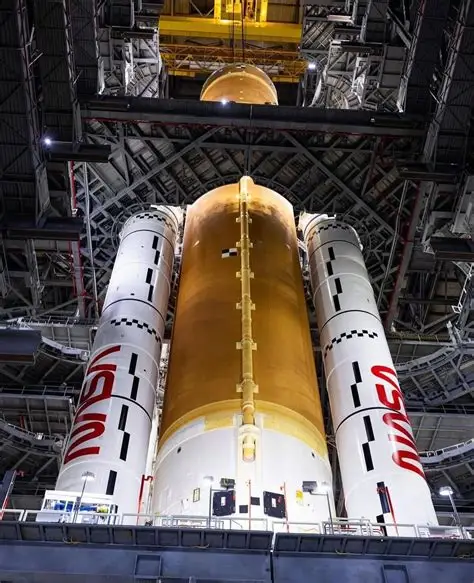 NASA mission control room in Houston monitoring Artemis Moon mission