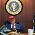 Chart showing declining Trump approval ratings during Iran conflict