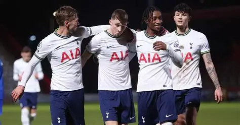 Tottenham Hotspur players reacting during a difficult Premier League match