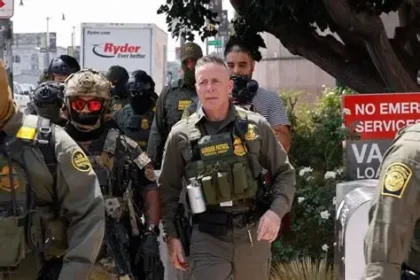 US Border Patrol Chief Greg Bovino speaking at a press conference