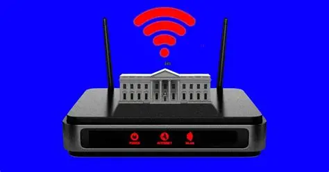 WiFi router with cybersecurity warning highlighting US ban on foreign devices