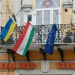Election poster in Hungary showing Volodymyr Zelensky and opposition leader Péter Magyar.