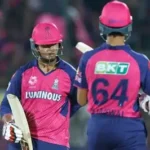 Vaibhav Suryavanshi celebrating after hitting a half-century for Rajasthan Royals