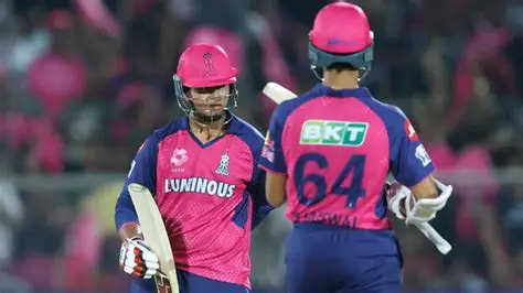 Vaibhav Suryavanshi celebrating after hitting a half-century for Rajasthan Royals