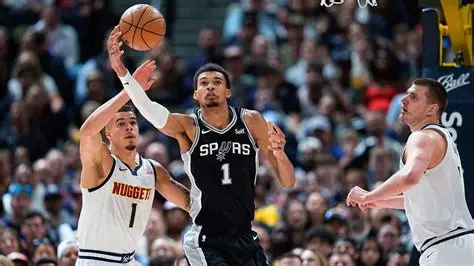 Victor Wembanyama celebrating after scoring for the San Antonio Spurs