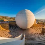 Teatro building in Gibellina with unfinished concrete architecture
