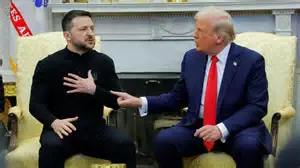 Volodymyr Zelensky meeting Keir Starmer during diplomatic talks in London