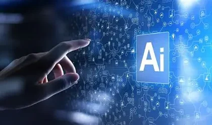 Person using AI chatbot on laptop