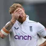 Ben Stokes after facial surgery following a cricket injury