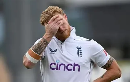 Ben Stokes after facial surgery following a cricket injury