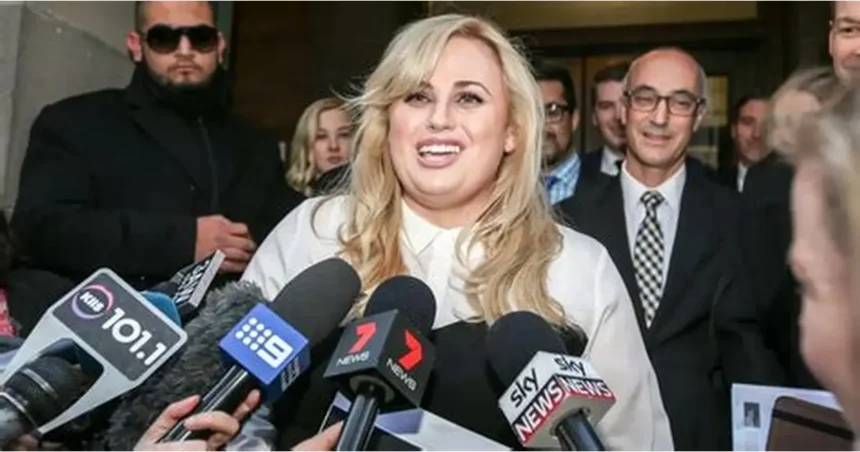 Sydney court during Rebel Wilson defamation case with Charlotte MacInnes.