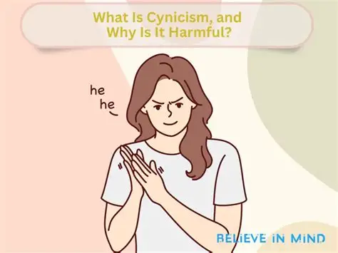 Person sitting alone in cafe feeling doubtful and cynical