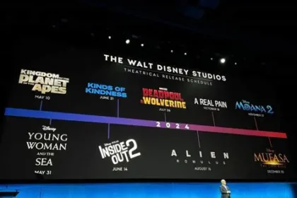 Hollywood actors presenting upcoming movies at CinemaCon event in Las Vegas