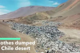 Piles of discarded clothes in Chile desert highlighting textile waste problem