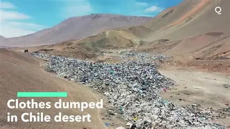 Piles of discarded clothes in Chile desert highlighting textile waste problem