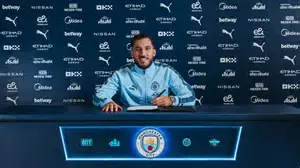 Rayan Cherki performing skills during Manchester City match at Wembley