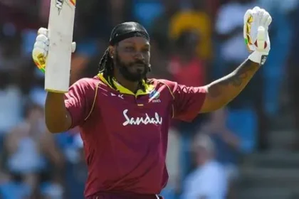 Chris Gayle poses as Glasgow Mugafians co-owner in ETPL T20 league.