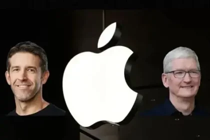 John Ternus Apple hardware executive speaking at event