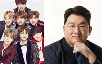 Bang Si-hyuk at Hybe headquarters during investigation