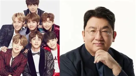 Bang Si-hyuk at Hybe headquarters during investigation