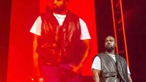 Kanye West performing on stage during live concert