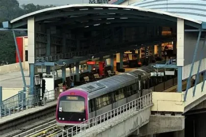 Empty platform at Mumbai Aqua Line metro station highlights low India metro ridership.