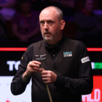 Mark Williams snooker player at Crucible World Championship table