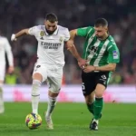 Vinicius Junior scoring for Real Madrid against Real Betis in La Liga match