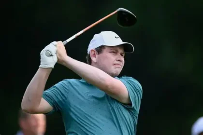 Robert MacIntyre playing golf during PGA Tour event after Masters controversy